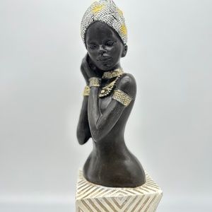 African Lady American Bust Figurine